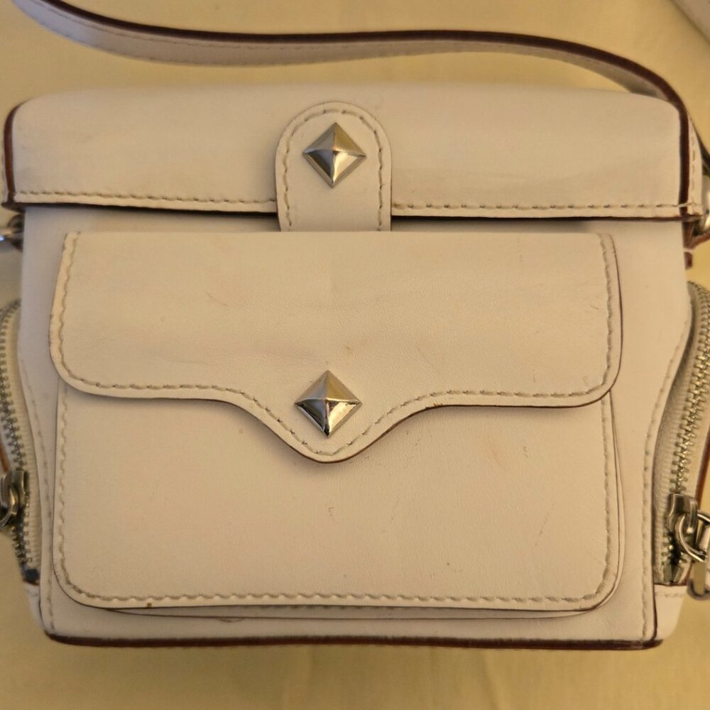 Ivory White Leather Rebecca Minkoff Crossbody Bag Great Style Retail Value $98 - Picture 2 of 16